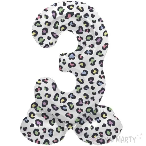 balon foliowy cyfra 3 stojaca panterka folat 28 dgt