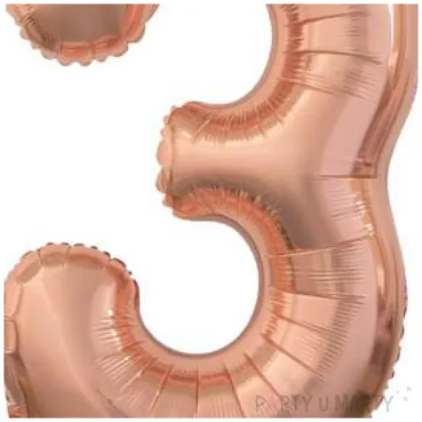 balon foliowy cyfra 3 stojaca rozowe zloto godan 29 dgt