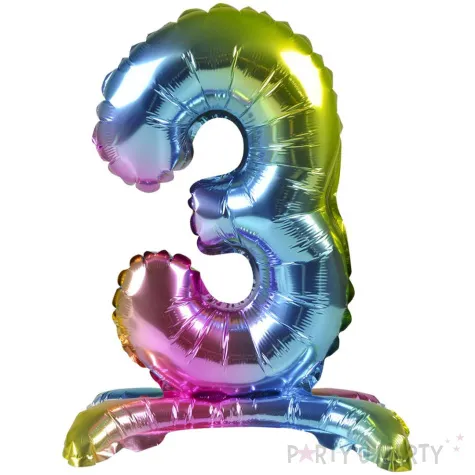 balon foliowy cyfra 3 stojaca teczowa arpex 16 dgt
