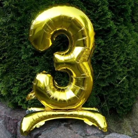 balon foliowy cyfra 3 stojaca zlota dekoracjepolska 15 dgt