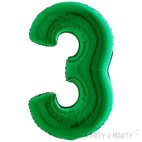 balon foliowy cyfra 3 zielony grabo