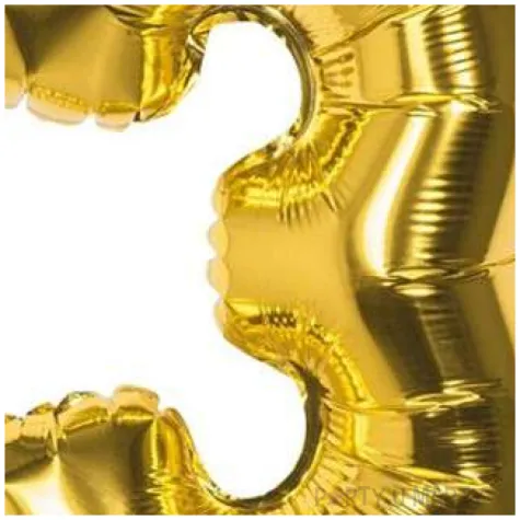 balon foliowy cyfra 3 zloty amscan 14 dgt
