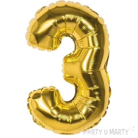 balon foliowy cyfra 3 zloty amscan 14 dgt