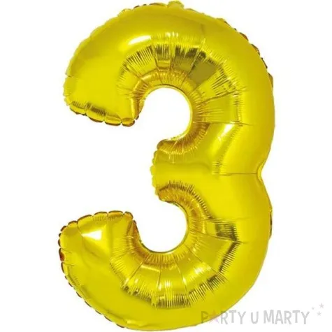balon foliowy cyfra 3 zloty godan 14 dgt