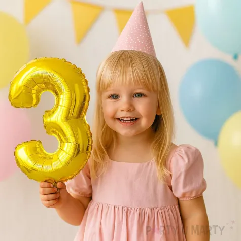 balon foliowy cyfra 3 zloty godan 14 dgt