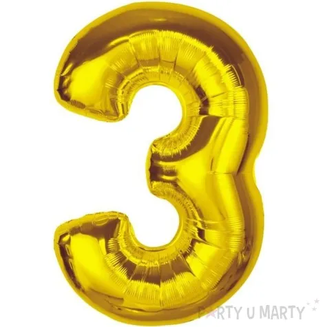 balon foliowy cyfra 3 zloty godan 36 dgt