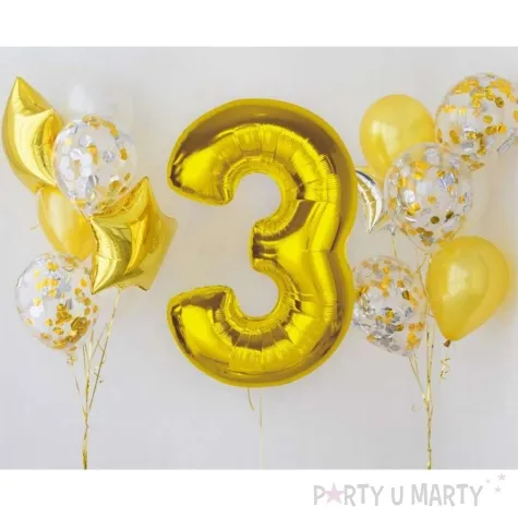 balon foliowy cyfra 3 zloty godan 36 dgt