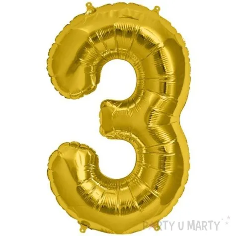 balon foliowy cyfra 3 zloty northstar balloons 34 dgt