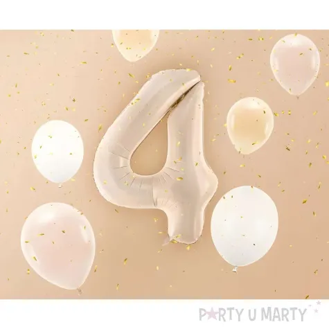 balon foliowy cyfra 4 bezowy ciemny partydeco 34 dgt