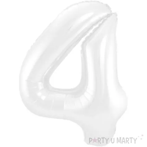 balon foliowy cyfra 4 bialy jix 40 dgt