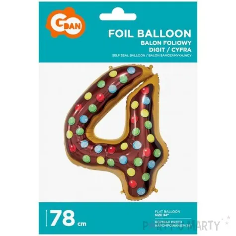 balon foliowy cyfra 4 ciasteczko godan 31 dgt