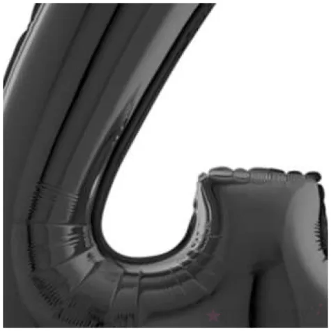 balon foliowy cyfra 4 czarny grabo 26 dgt