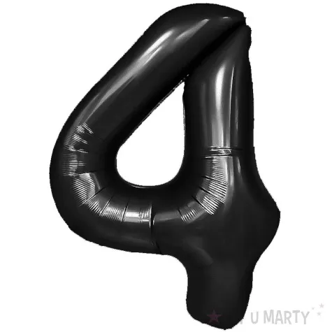 balon foliowy cyfra 4 czarny partypal 39 dgt