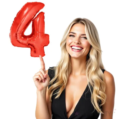 balon foliowy cyfra 4 czerwony funny fashion 40 dgt