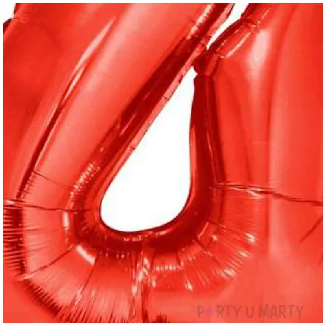 balon foliowy cyfra 4 czerwony funny fashion 40 dgt
