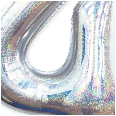 balon foliowy cyfra 4 holograficzna srebrny partypal 40 dgt