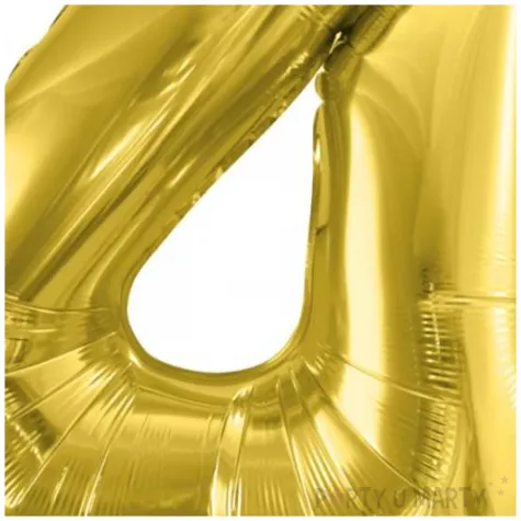 balon foliowy cyfra 4 jasnozloty partydeco 34 dgt