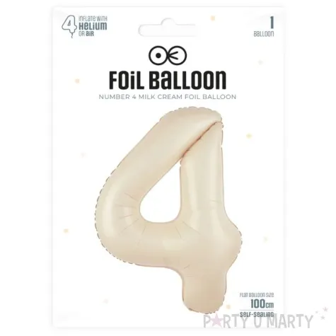 balon foliowy cyfra 4 kremowy 39 dgt