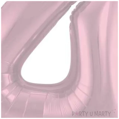 balon foliowy cyfra 4 metaliczny mat rozowy pastelowy folat 34 dgt