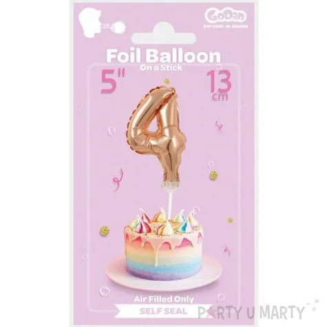 balon foliowy cyfra 4 micro rozowe zloto godan 5 dgt