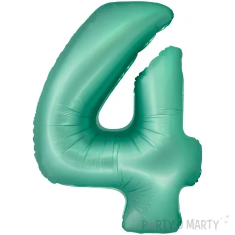 balon foliowy cyfra 4 mietowy matowy godan 30 dgt