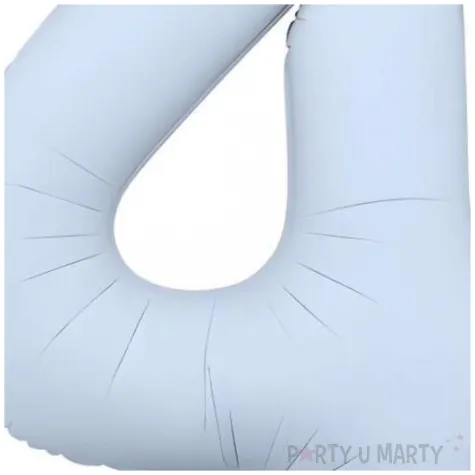 balon foliowy cyfra 4 niebieski matowy dekoracja na urodziny 34 dgt