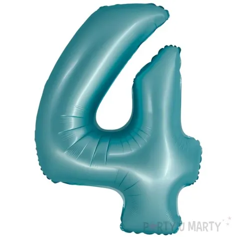 balon foliowy cyfra 4 niebieski matowy godan 30 dgt