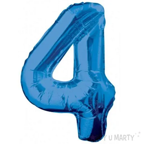 balon foliowy cyfra 4 niebieski unique 34 dgt