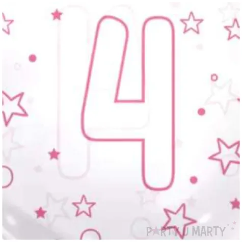 balon foliowy cyfra 4 rozowa transparentny tuban 18 orb