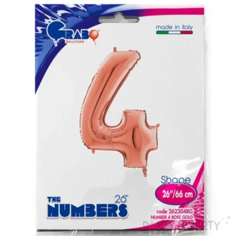 balon foliowy cyfra 4 rozowe zloto grabo 26 dgt