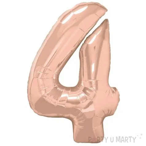 balon foliowy cyfra 4 rozowe zloto qualatex 34 dgt