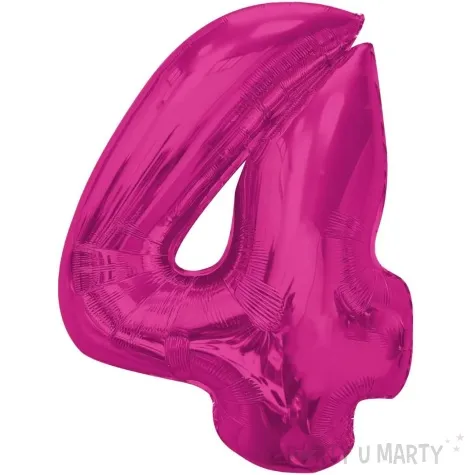balon foliowy cyfra 4 rozowy ciemny godan 36 dgt