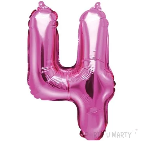 balon foliowy cyfra 4 rozowy partydeco 14 dgt