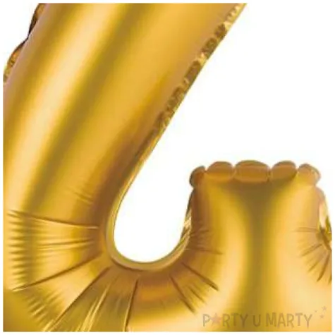 balon foliowy cyfra 4 satynowa zloty godan 14 dgt