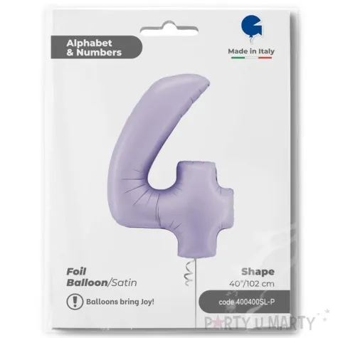 balon foliowy cyfra 4 satynowy liliowy grabo 40 dgt