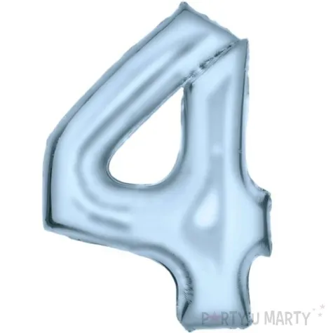 balon foliowy cyfra 4 satynowy niebieski amscan 34 dgt