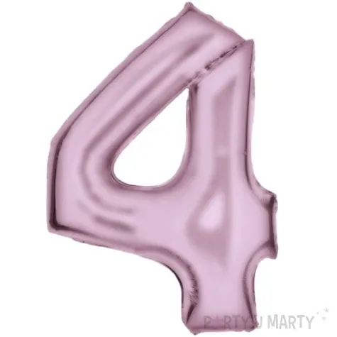 balon foliowy cyfra 4 satynowy rozowy amscan 34 dgt