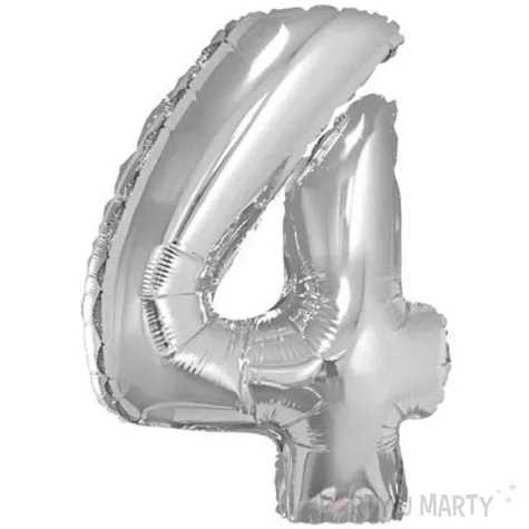 balon foliowy cyfra 4 srebrny godan 14 dgt