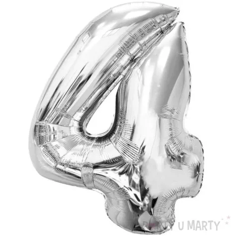 balon foliowy cyfra 4 srebrny godan 36 dgt