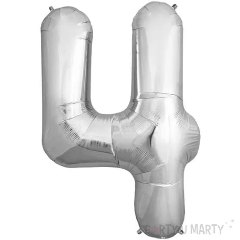 balon foliowy cyfra 4 srebrny northstar balloons 34 dgt