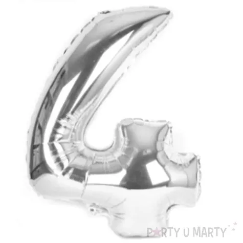 balon foliowy cyfra 4 srebrny oem 16 dgt