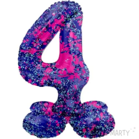 balon foliowy cyfra 4 stojaca galaxy splash folat 17 dgt