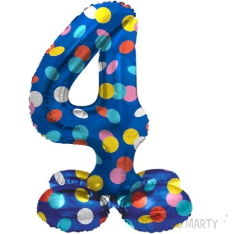 balon foliowy cyfra 4 stojaca grochy folat 17 dgt