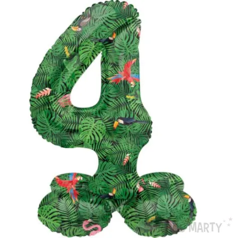 balon foliowy cyfra 4 stojaca hawajskie party folat 17 dgt