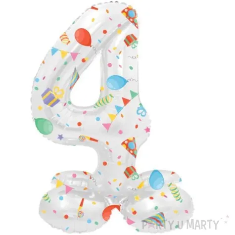 balon foliowy cyfra 4 stojaca party folat 17 dgt