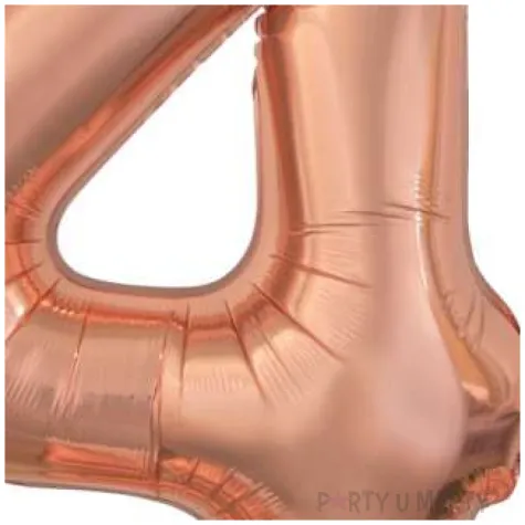 balon foliowy cyfra 4 stojaca rozowe zloto godan 29 dgt