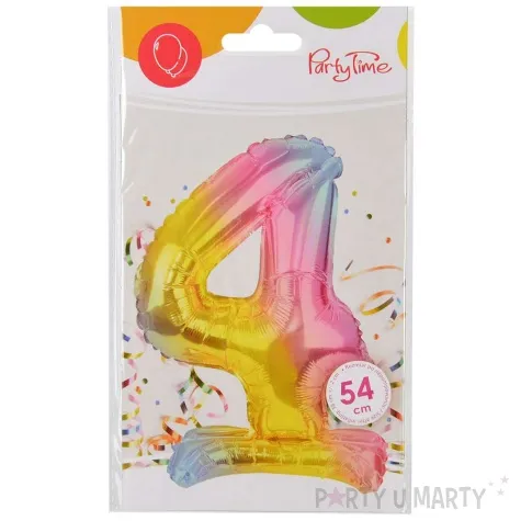 balon foliowy cyfra 4 stojaca teczowa arpex 16 dgt