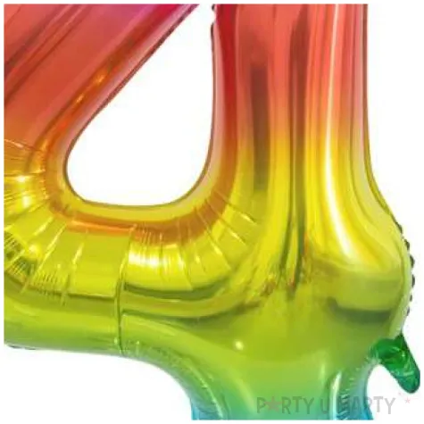 balon foliowy cyfra 4 stojaca teczowy godan 29 dgt