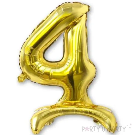 balon foliowy cyfra 4 stojaca zloty dekoracjepolska 15 dgt