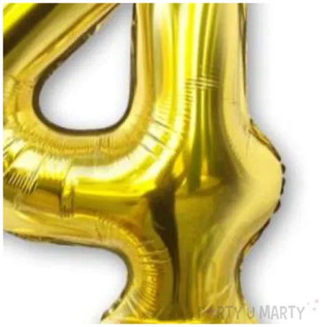 balon foliowy cyfra 4 stojaca zloty dekoracjepolska 30 dgt